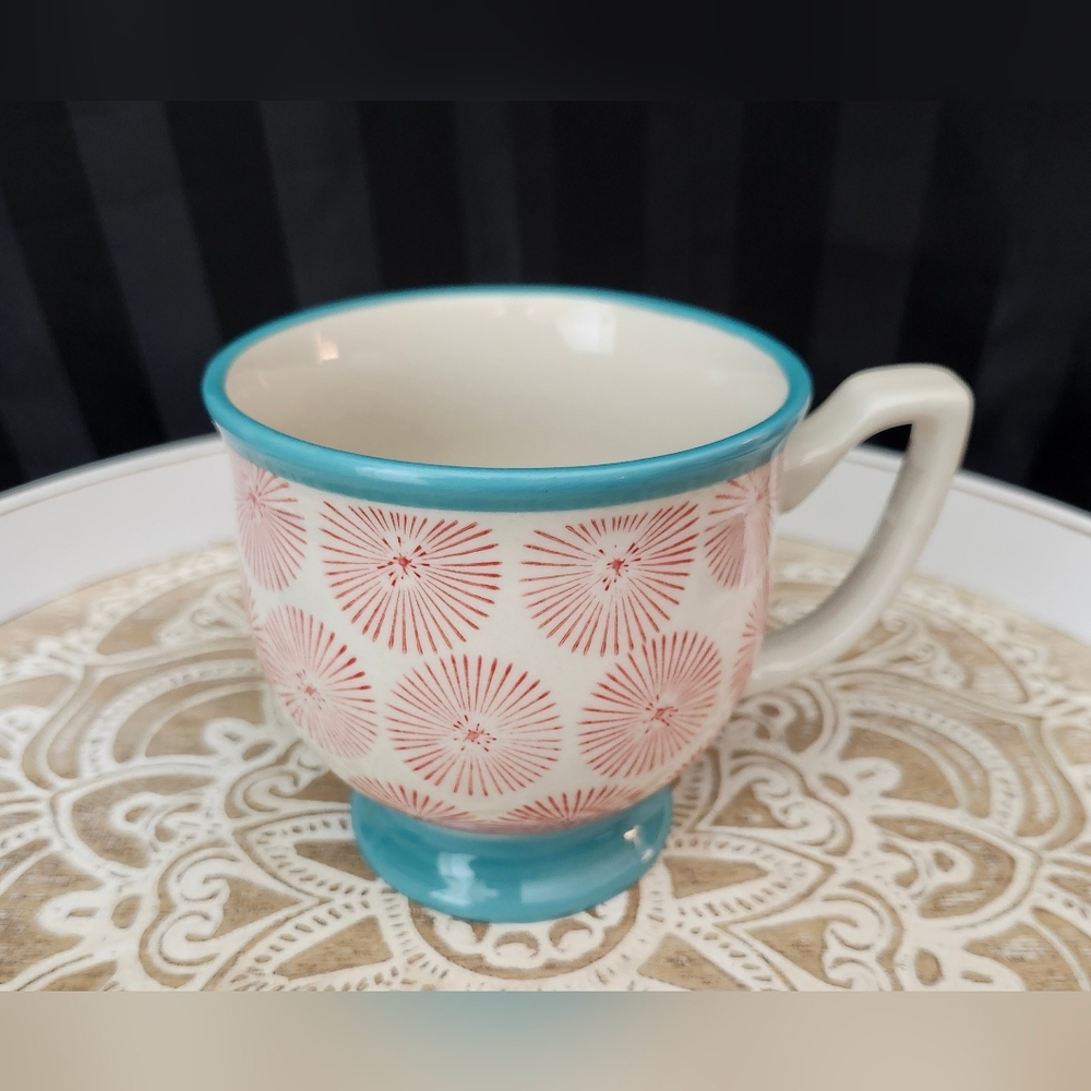 Pioneer Woman HAPPINESS Footed Coffee Tea Mugs Country Farm House